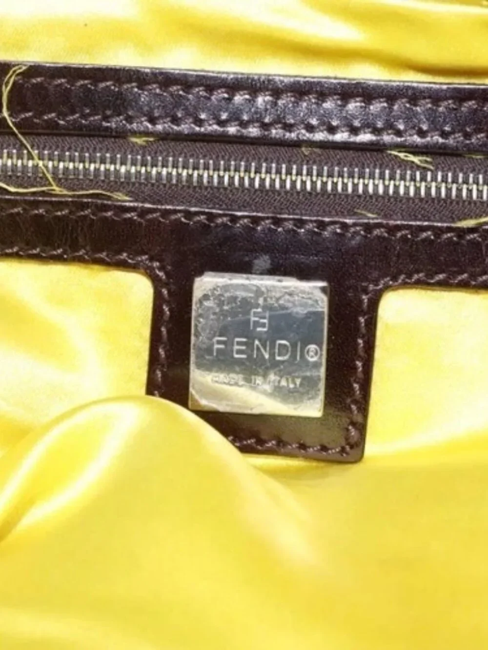 FENDI Shoulder Bag Wool Yellow Auth BD1221 - Picture 9 of 16